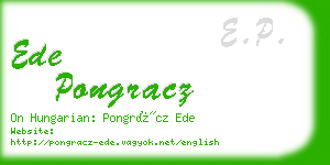 ede pongracz business card